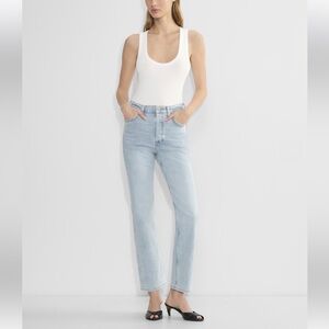 Denim Forum Arlo High Rise Straight Jeans 24 Light Wash Aritzia Womens 28L